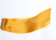 Κίτρινες επεκτάσεις ανθρώπινα μαλλιών της Virgin, κομψές κρόκες τρίχας της Virgin ρωσικές