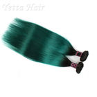 Σκοτεινά ανθρώπινα μαλλιά της Virgin Remy ρίζας πράσινα βραζιλιάνα/μεταξωτή ευθεία ύφανση τρίχας