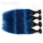 Κατ' ευθείαν περουβιανή σκοτεινή ζωηρόχρωμη τρίχα επεκτάσεων ανθρώπινα μαλλιών Ombre ριζών μπλε