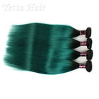 Σκοτεινά ανθρώπινα μαλλιά της Virgin Remy ρίζας πράσινα βραζιλιάνα/μεταξωτή ευθεία ύφανση τρίχας